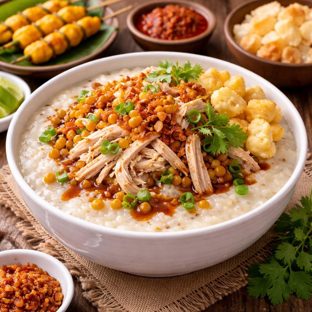 Bubur Ayam Kudus Eat and Eat – bubur ayam khas Kudus dengan topping gurih